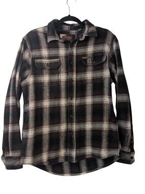 Orvis Brown and Cream Plaid Lightweight Shirt Jacket